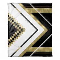 Symmetrical Asymmetrical Black White Gold 50x60 Throw Blanket