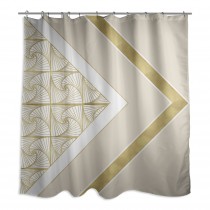 Gold and Ivory Spirals 71x74 Shower Curtain