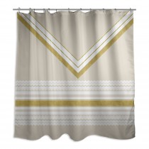Ivory And Gold Chevron Layer 71x74 Shower Curtain
