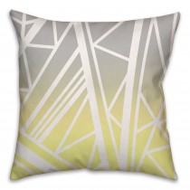 Yellow and Gray Gradient Geometric Pattern Throw Pillow 