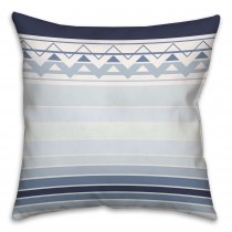 Navy and White Sea Level Gradient Chevron Design Throw Pillow