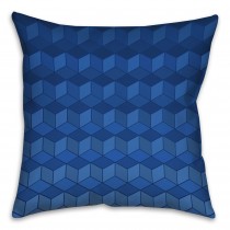 Navy Geometric Cube Pattern Throw Pillow
