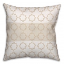 Ivory Quatrefoil Pattern Throw Pillow