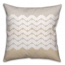 Cream and Gray Chevron Pattern Throw Pillow 