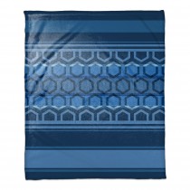 Navy Hexagonal Bands 50x60 Throw Blanket