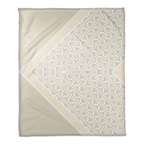 Beige and White Trendy Pattern 50x60 Throw Blanket