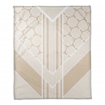 Beige and Cream Decorative Arrow 50x60 Throw Blanket