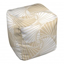 Spiral White And Ivory 18x18x18 Ottoman 