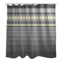 Diamond In A Line Yellow Gray 71x74 Shower Curtain
