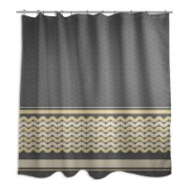 Mixed Chevron Mellow Yellow And Gray 71x74 Shower Curtain