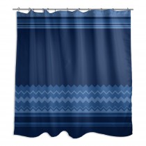 Simple Navy Chevron 71x74 Shower Curtain