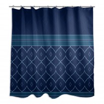 Quatrefoil Blue Tone 71x74 Shower Curtain
