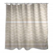 Cream And Ivory Funky Chevron 71x74 Shower Curtain