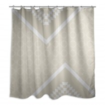 Decorative Quatrefoil Ivory Cream 71x74 Shower Curtain