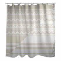Inverse Chevrons Ivory 71x74 Shower Curtain