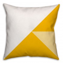 Yellow Color Block Triangles 16x16 Throw Pillow