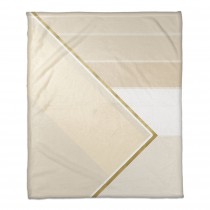 Layered Ivory and Gold 50x60 Throw Blanket