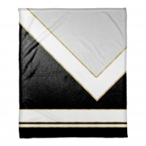 Simple Black and white with Gold 50x60 Throw Blanket