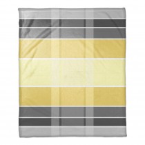 Mellow Yellow Plaid 50x60 Throw Blanket 