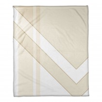 Asymmetrical Ivory Color Block 50x60 Throw Blanket 