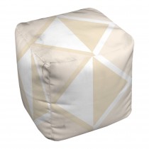 Ivory Diamond With White Trim 18x18x18 Ottoman