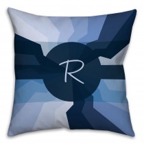 Spiral Navy 16x16 Monogram Spun Polyester Throw Pillow
