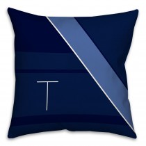 Navy Blocks 16x16 Monogram Spun Polyester Throw Pillow