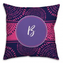 Purple and Pink Tribal Boho Custom 16x16 Monogram Spun Polyester Throw Pillow