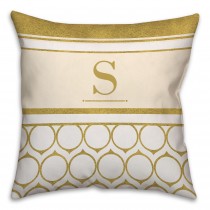 Golden Rings Custom 16x16 Monogram Spun Polyester Throw Pillow 