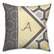 Geometric Hexagon 16x16 Monogram Spun Polyester Throw Pillow 