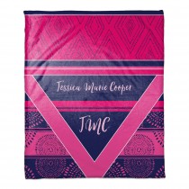 Boho Pink and Purple 50x60 Personalized Throw Blanket