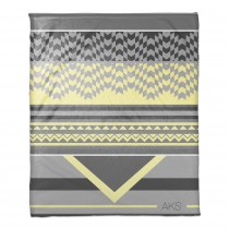 Mellow Yellow Checkered Gray 50x60 Personalized Throw Blanket