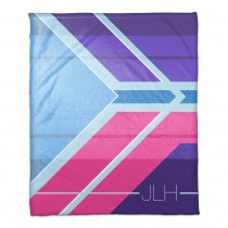 Bright And Bold Purple Pink Blue 50x60 Personalized Throw Blanket 