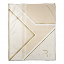 Gold And Ivory Deco 50x60 Personalized Throw Blanket