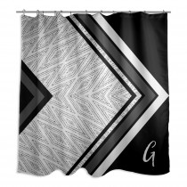 Black And White Boho Tribal Custom 71x74 Monogram Shower Curtain