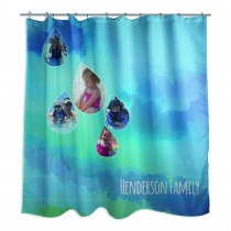 Watercolor Raindrops 71x74 Personalized Shower Curtain