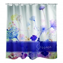Watercolor Botanicals 71x74 Personalized Shower Curtain