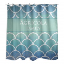 Watercolor Scales 71x74 Personalized Shower Curtain 