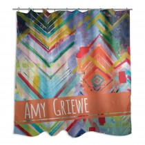 Eclectic Chevron 71x74 Personalized Shower Curtain