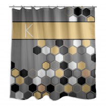 Honeycomb Hoopla 71x74 Personalized Shower Curtain