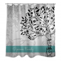 Family Tree Monogram 71x74 Personalized Shower Curtain