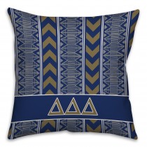 Delta Delta Delta 16x16 Tribal Throw Pillow