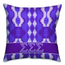 Sigma Sigma Sigma 16x16 Tribal Throw Pillow