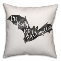 Halloween Watercolor Bat Throw Pillow