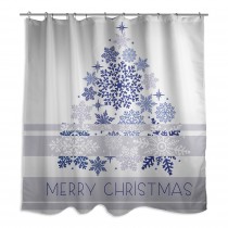 Elegant Blue Christmas 71x74 Shower Curtain