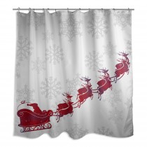 Santa's Sleigh 71x74 Shower Curtain