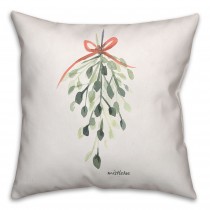 Watercolor Mistletoe Throw Pillow