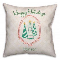 Happy Holidays To You 16x16 Custom Throw Pillow