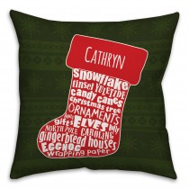 Christmas Stocking 16x16 Custom Throw Pillow