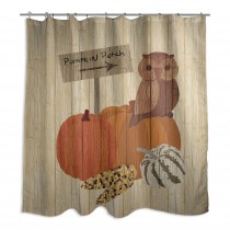 Pumpkin Patch Owl 71x74 Shower Curtain